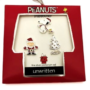 Peanuts silver plated pin set